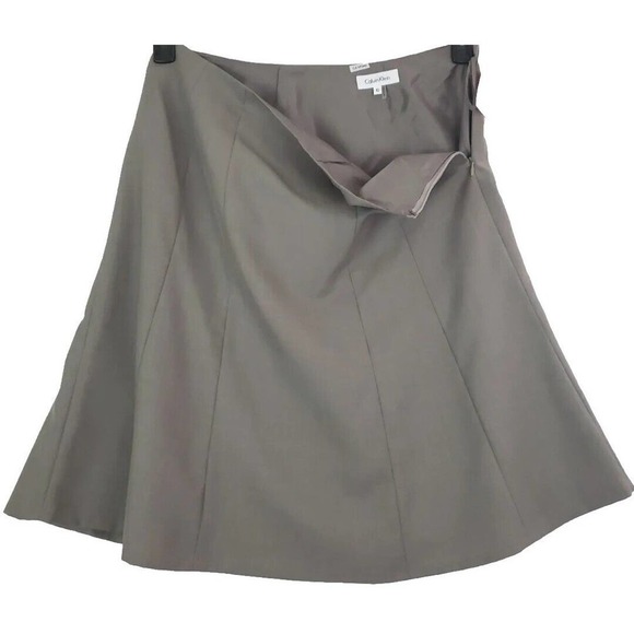 Calvin Klein~ Woman Size 10~ Gray Flare Skirt Fully Lined NWT. - Picture 3 of 8